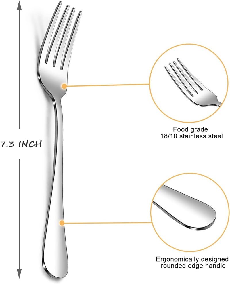 SANTUO Stainless Steel Salad Set, 8 Pcs, Polished Dinner Forks, Long Handle Cutlery Set for Home, Restaurant, Camping - Image 2